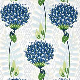 T10650 Tiverton Ceylon Blue and Green Wallpaper by Thibaut