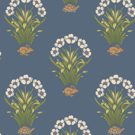 6656 Tortoise & Hare Blue Wallpaper by Belgravia