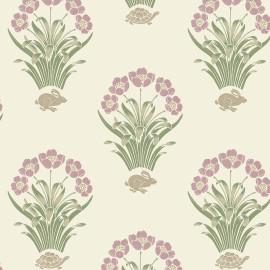 6658 Tortoise & Hare Soft Pink Wallpaper by Belgravia