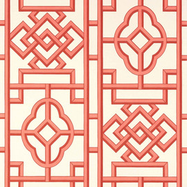 T13316 Gateway Pavilion Coral Wallpaper by Thibaut T13316 Gateway Pavilion Coral Wallpaper by Thibaut