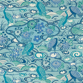 T13333 Heron Stream Pavilion Turquoise Wallpaper by Thibaut