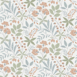 38753 Wilma Borosan Hem Blue / Green Wallpaper by Borastapeter