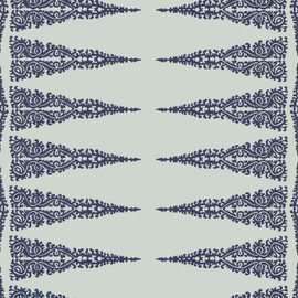 AT24548 Ellery Stripe Devon Navy on Soft Teal Wallpaper by Anna French