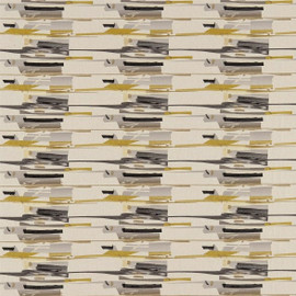 130698 Zeal Charcoal Neutral Mustard Onyx Harlequin Fabric