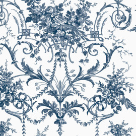 122767 Tuileries Midnight Blue Wallpaper by Laura Ashley