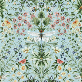 W0196/02 Mirabell Secret Garden Seaglass Wallpaper by Clarke & Clarke W0196/02 Mirabell Secret Garden Seaglass Wallpaper by Clarke & Clarke