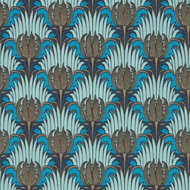 510017 Tulip & Bird Bedford Park Opal & Seafoam Wallpaper by Morris & Co