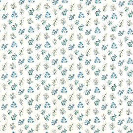 F1736/03 Leiden Secret Garden Denim Clarke & Clarke Fabric