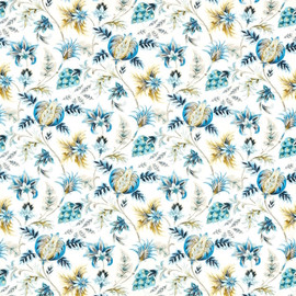 F1739/02 Sizergh Secret Garden Cobalt Clarke & Clarke Fabric