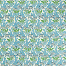 227229 Laceflower Bedford Park Garden Green/Lagoon Fabric by Morris & Co 227229 Laceflower Bedford Park Garden Green/Lagoon Fabric by Morris & Co