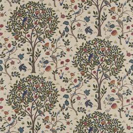 226686 Kelmscott Tree Compilation Woad/Wine Fabric by Morris & Co 226686 Kelmscott Tree Compilation Woad/Wine Fabric by Morris & Co