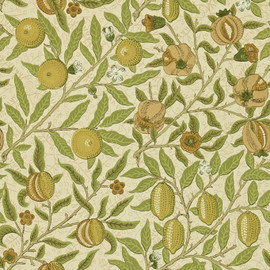 DGW1FU102 Fruit Morris & Friends Lime, Green and Tan Wallpaper by Morris & Co