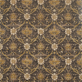 226419 Montreal Morris & Friends Charcoal and Mustard Fabric by Morris & Co 226419 Montreal Morris & Friends Charcoal and Mustard Fabric by Morris & Co