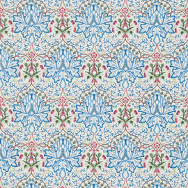 234545 Artichoke Embroidery Morris & Friends Peacock and Cream Fabric by Morris & Co 234545 Artichoke Embroidery Morris & Friends Peacock and Cream Fabric by Morris & Co