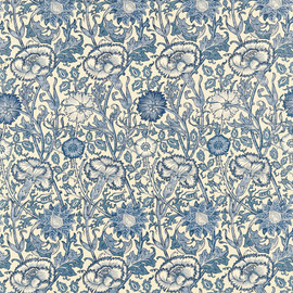 222531 Pink & Rose Morris & Friends Vellum and Indigo Fabric by Morris & Co 222531 Pink & Rose Morris & Friends Vellum and Indigo Fabric by Morris & Co