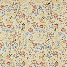 230340 Mary Isobel Embroidery Morris & Friends Russet and Olive Fabric by Morris & Co 230340 Mary Isobel Embroidery Morris & Friends Russet and Olive Fabric by Morris & Co