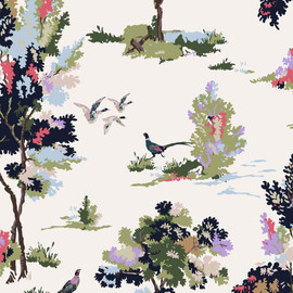 118563 Woodland Scene Dawn Grey Wallpaper by Joules