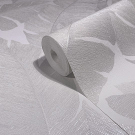 31623 Banana Leaf Silver Grey Wallpaper Industrial Effects By Galerie 31623 Banana Leaf Silver Grey Wallpaper Industrial Effects By Galerie