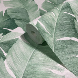 31650 Banana Leaf Green Wallpaper Industrial Effects By Galerie