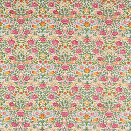 227023 Rose Emery Walker's House Bough's Green/Rose Fabric by Morris & Co