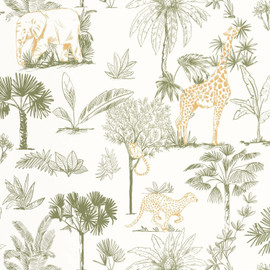 MNM105737007 Balade Dans La Savane Les Mini Mondes Wallpaper by Caselio