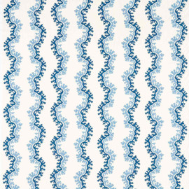 227093 Oxbow Pinetum Prints Indigo Fabric by Sanderson