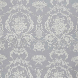 333386 Arabesque Silk Suffolk Damasks and Stripes Quartz Grey Fabric by Zoffany