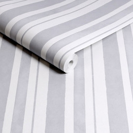 125118 Watercolour Stripe Grey Wallpaper by Rachel Ashwell