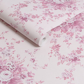 125126 Garden Floral Pink Tonal Wallpaper by Rachel Ashwell