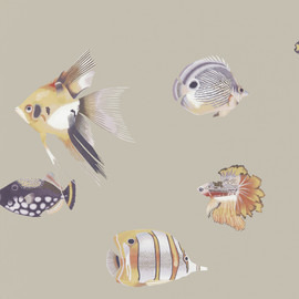 111647 Kamanu Idyllic Mandarin/Fig Wallpaper by Harlequin