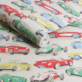 125535 Vintage Cars Multi Wallpaper by Cath Kidston