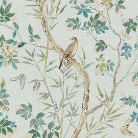 T42010 Claire Sojourn Spa Blue Wallpaper by Thibaut
