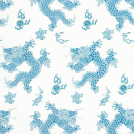AT23182 Dragon Dance Willow Tree Blue Wallpaper by Anna French