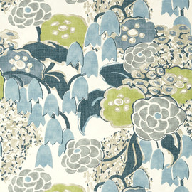 AT23104 Laura Willow Tree Citrus and Blue Wallpaper by Anna French