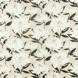 120819 Sebal Salinas Prints And Weaves Platinum/Ebony Fabric by Harlequin