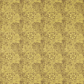 226983 Marigold Cornubia Summer Yellow/Chocolate Fabric by Morris & Co 226983 Marigold Cornubia Summer Yellow/Chocolate Fabric by Morris & Co