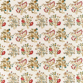 236824 Newill Embroidery Melsetter Antique/Carmine Fabric by Morris & Co 236824 Newill Embroidery Melsetter Antique/Carmine Fabric by Morris & Co
