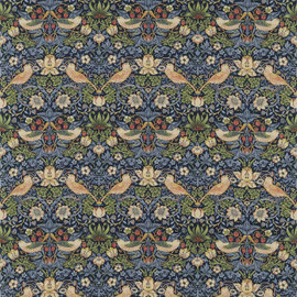 220313 Strawberry Thief Archive Prints Indigo/Mineral Fabric by Morris & Co 220313 Strawberry Thief Archive Prints Indigo/Mineral Fabric by Morris & Co