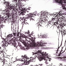 AF9830 Kyoto Nara Eggplant Fabric by Anna French