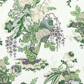 AF9647 Fairbanks Savoy Green and White Fabric by Anna French