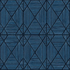 WTK20612 Modern Lattice The Keys Deep Blue Wallpaper by Today Interiors