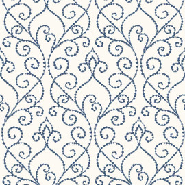 WTK21102 Vine Elegance The Keys Indigo Wallpaper by Today Interiors WTK21102 Vine Elegance The Keys Indigo Wallpaper by Today Interiors