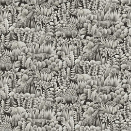 WTK21008 Zoo Friends The Keys Pencil Grey Wallpaper by Today Interiors