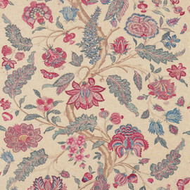 321696 Kalamkari Cotswolds Manor Indigo and Red Fabric by Zoffany