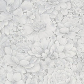 33952 Floral Texture The New Design Book White and Grey Wallpaper By Galerie