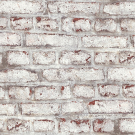 BB51100 Coastal Brick Effect Motif Bricks and More Brown, Grey and White Wallpaper By Galerie