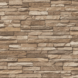 BB51147 Graceful Granite Motif Bricks and More Beige and Brown Wallpaper By Galerie