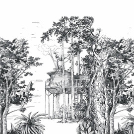 GNL105420904 The Garden Shed Large Panel Green Life 2 Wallpaper by Caselio