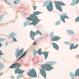 130096 Maya Linen Wallpaper by Laura Ashley