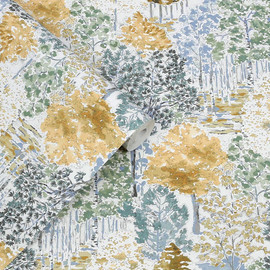 130153 Bernwood Ochre Yellow Wallpaper by Laura Ashley